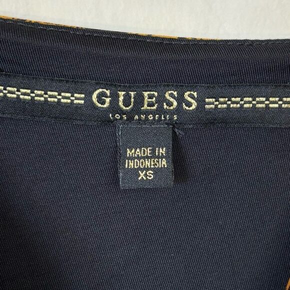 Guess Jenny Mini Black Gold Dress Gilded Printed Bodycon  Size XS - Picture 10 of 10
